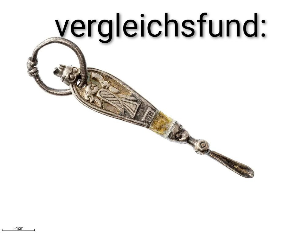 Wikinger-Hygiene-Set aus Bronze, versilbert