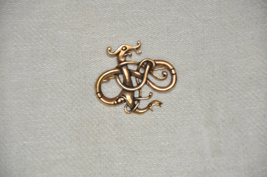 Wikinger-Brosche mit Drachenmotiv aus Bronze – historische Nachbildung