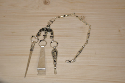 Wikinger-Hygiene-Set aus Bronze, versilbert